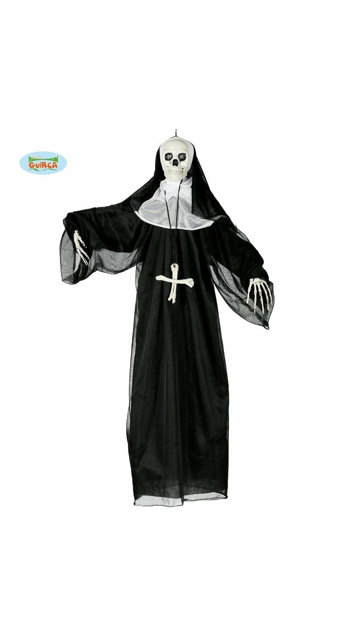 Hanging Skeleton Nun With Light Sound & Movement - 90cm