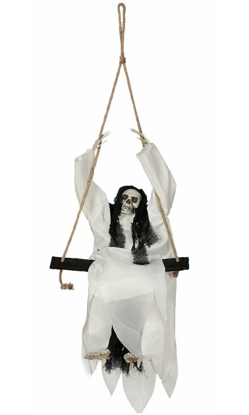 Hanging Skeleton on Swing with Light Sound & Movement - 120cm
