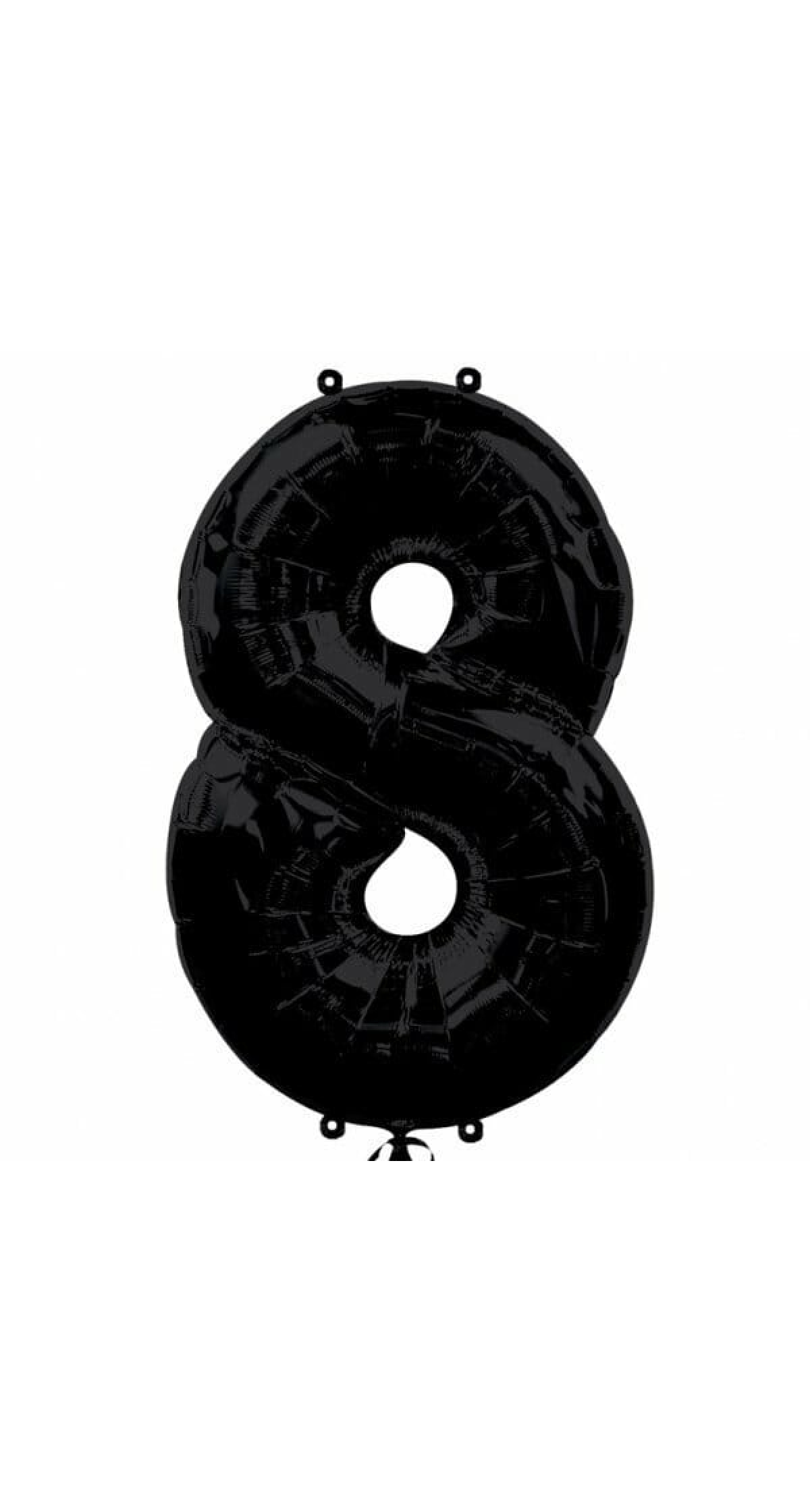 Black Number " 8 " Foil Balloon 34''