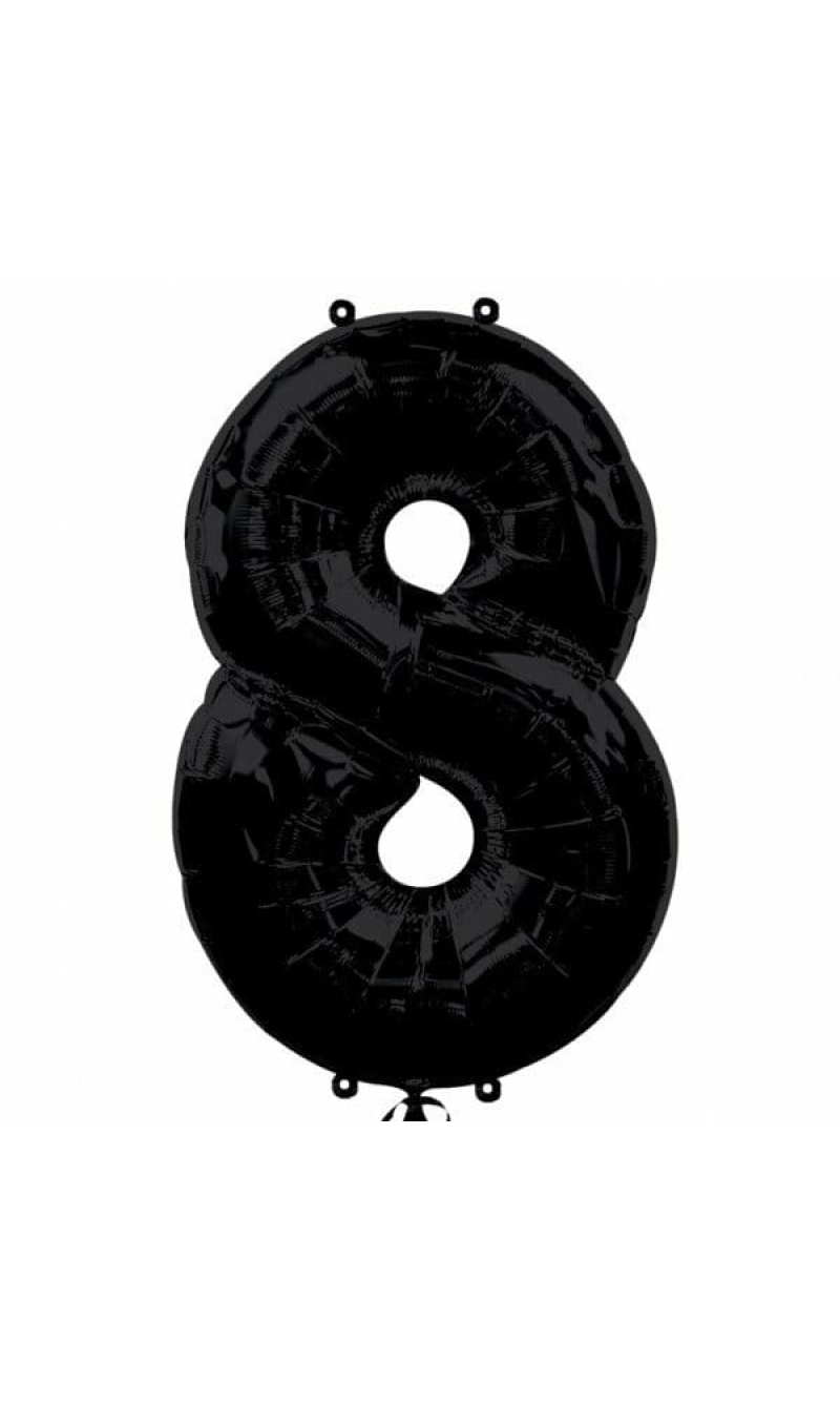 Black Number " 8 " Foil Balloon 34''