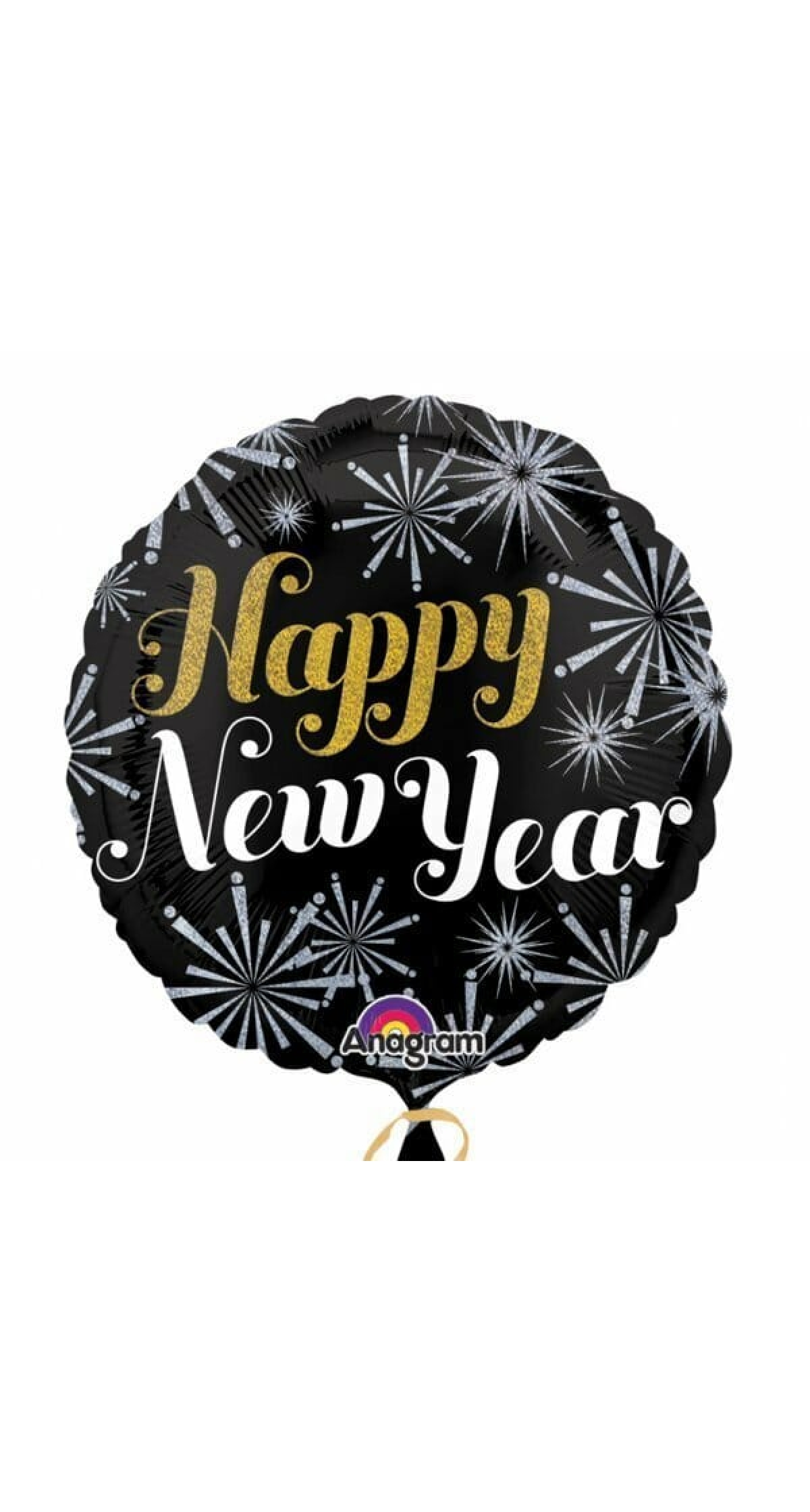 Round Happy New Year Foil Balloon 18"(45cm)