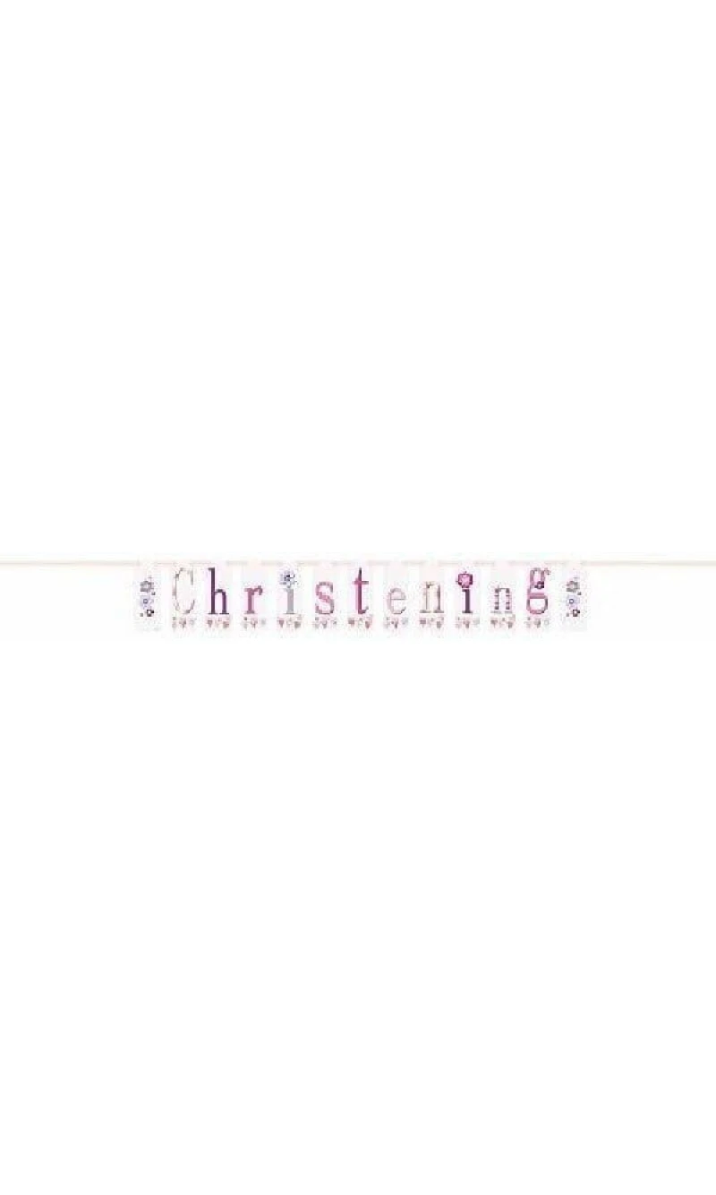 Christening Banner Pink - 7ft