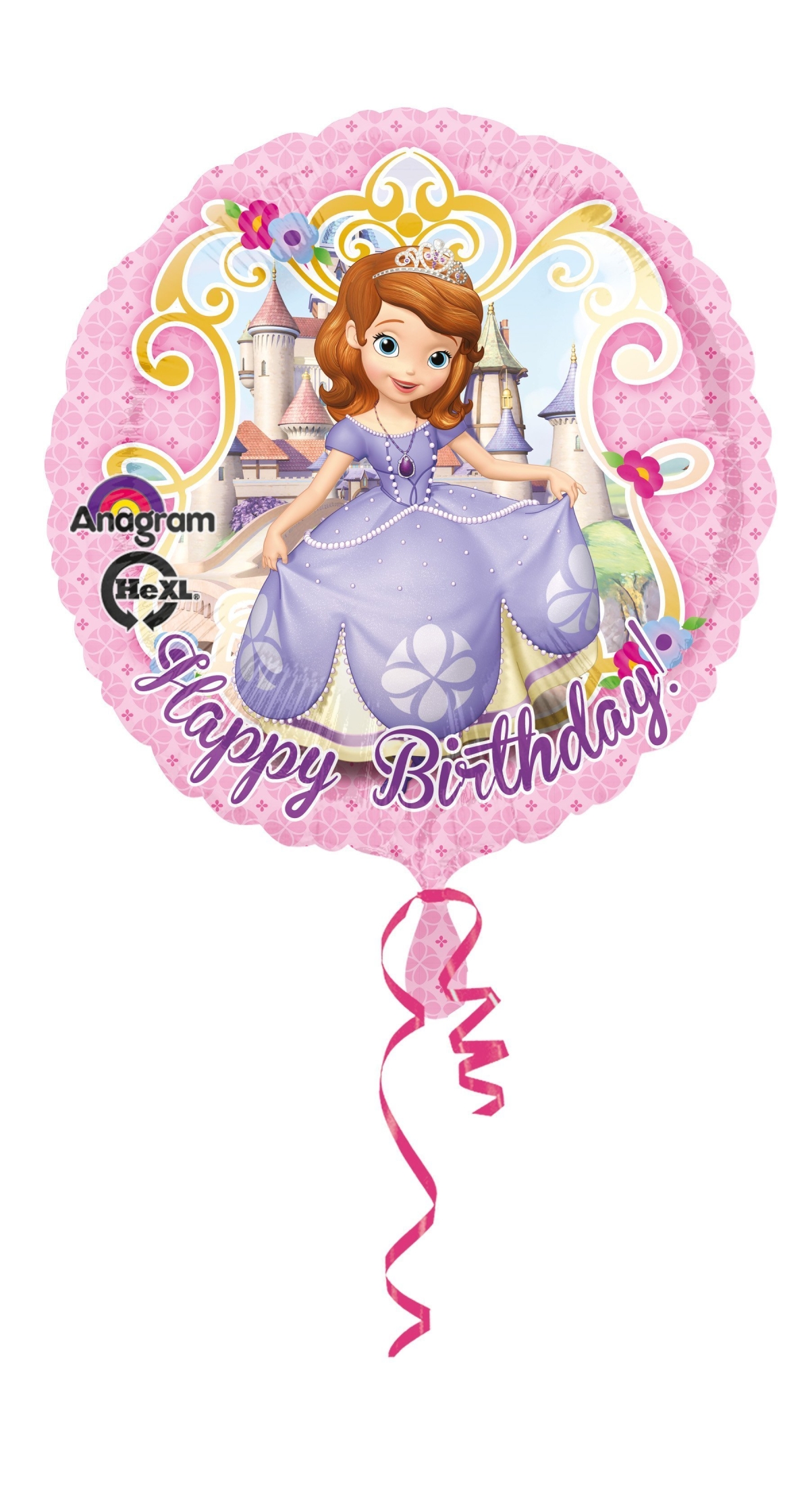 Sofia the First Happy Birthday Round Foil Balloon 17"