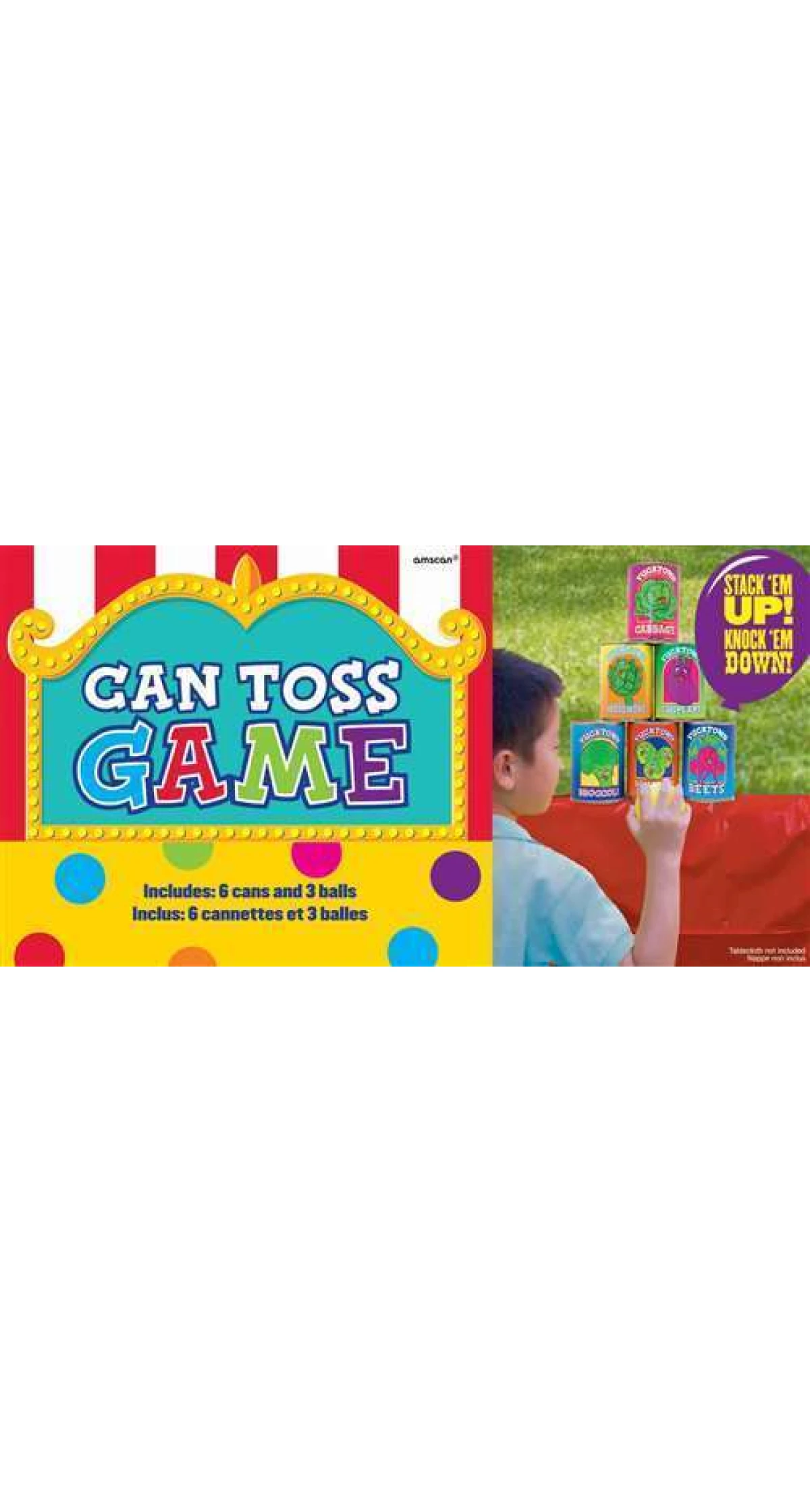 Can Toss Game Stack 'Em Up Knock 'Em Down - 9pcs