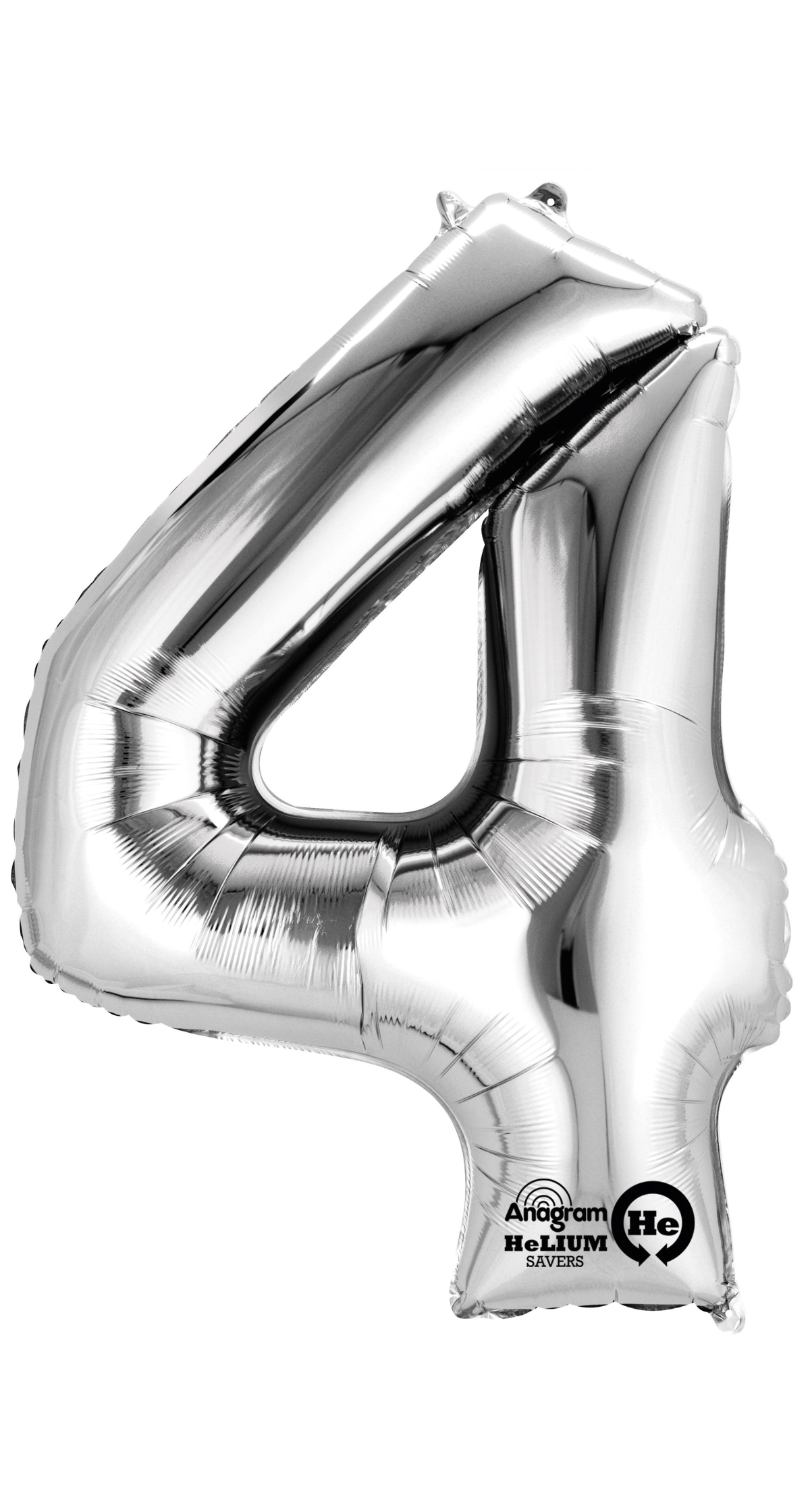 Silver Number " 4 " Foil Balloon 34''