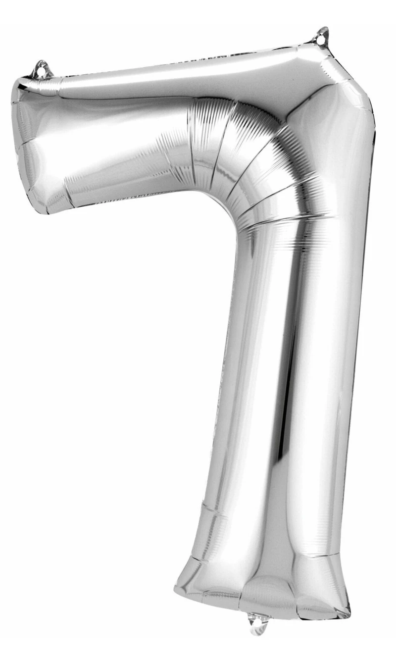 Silver Number " 7 " Foil Balloon 34''