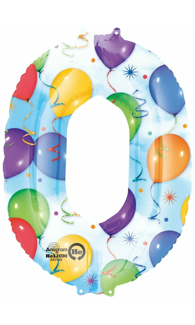 Balloons Number " 0 " Foil Balloon 34''