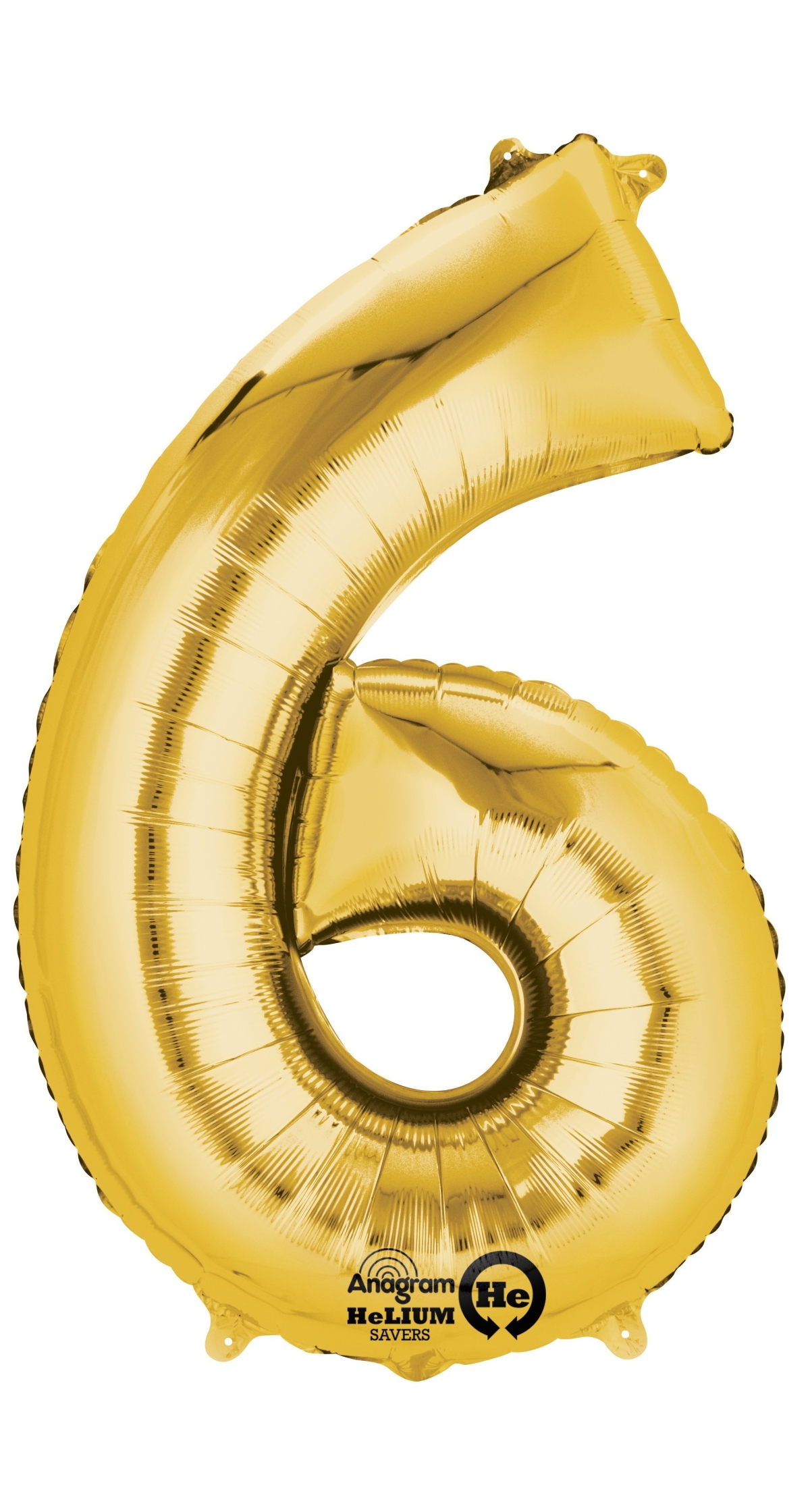 Gold Number " 6 " Foil Balloon 34''