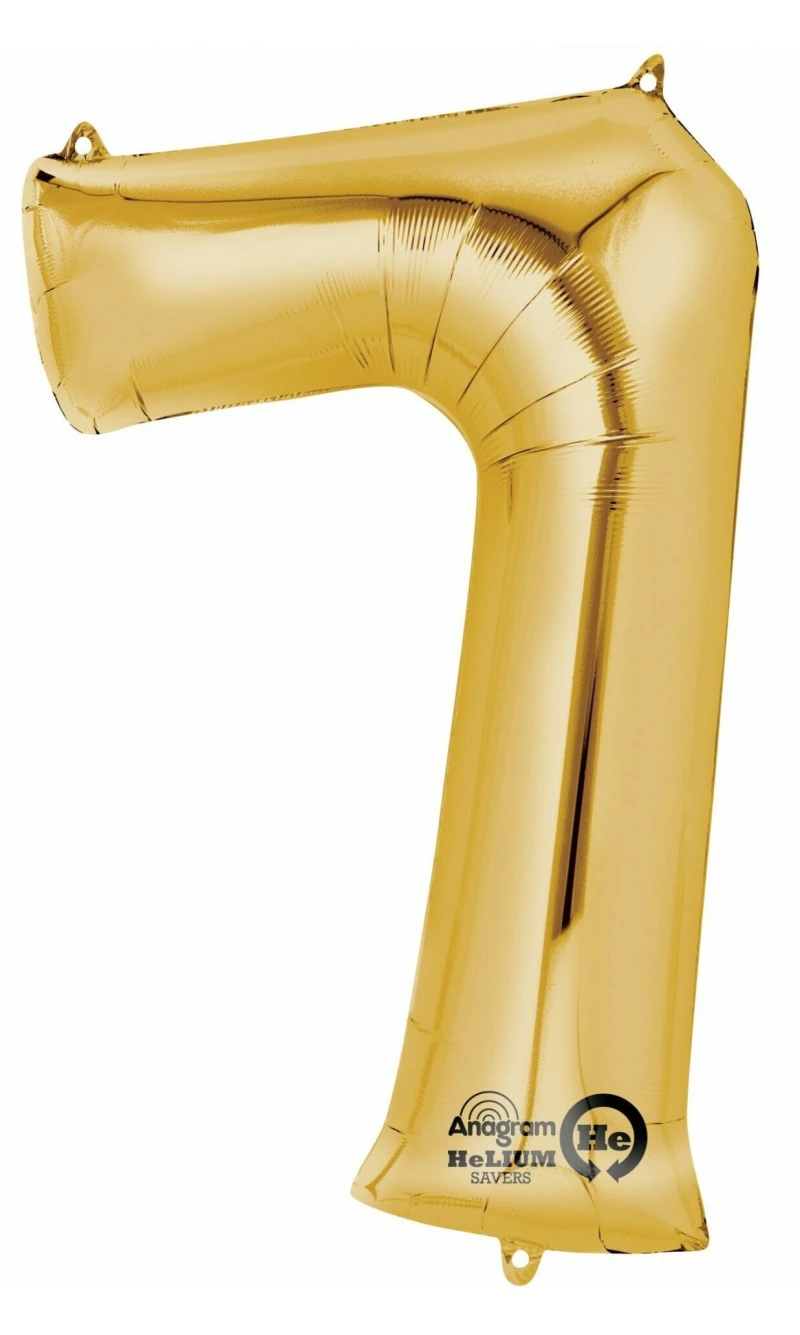 Gold Number " 7 " Foil Balloon 34''