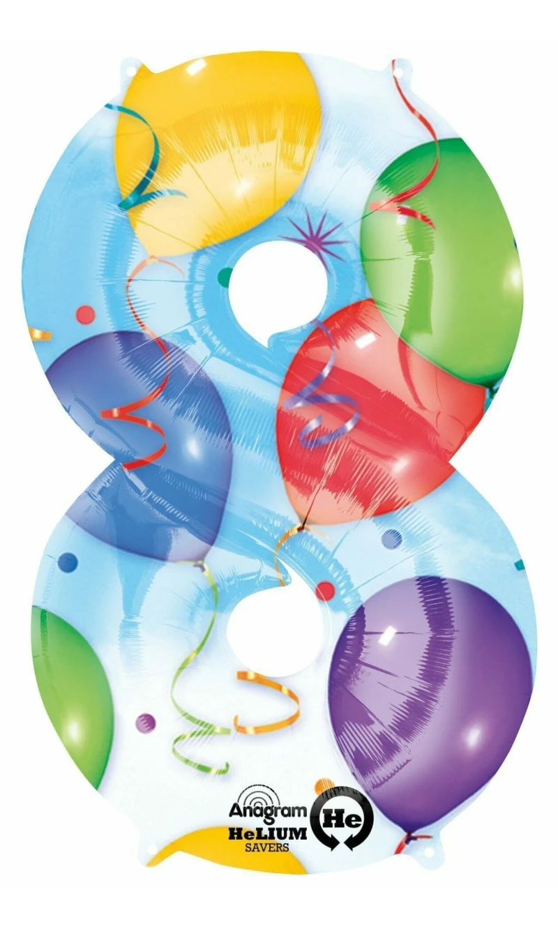 Balloons Number " 8 " Foil Balloon 34''