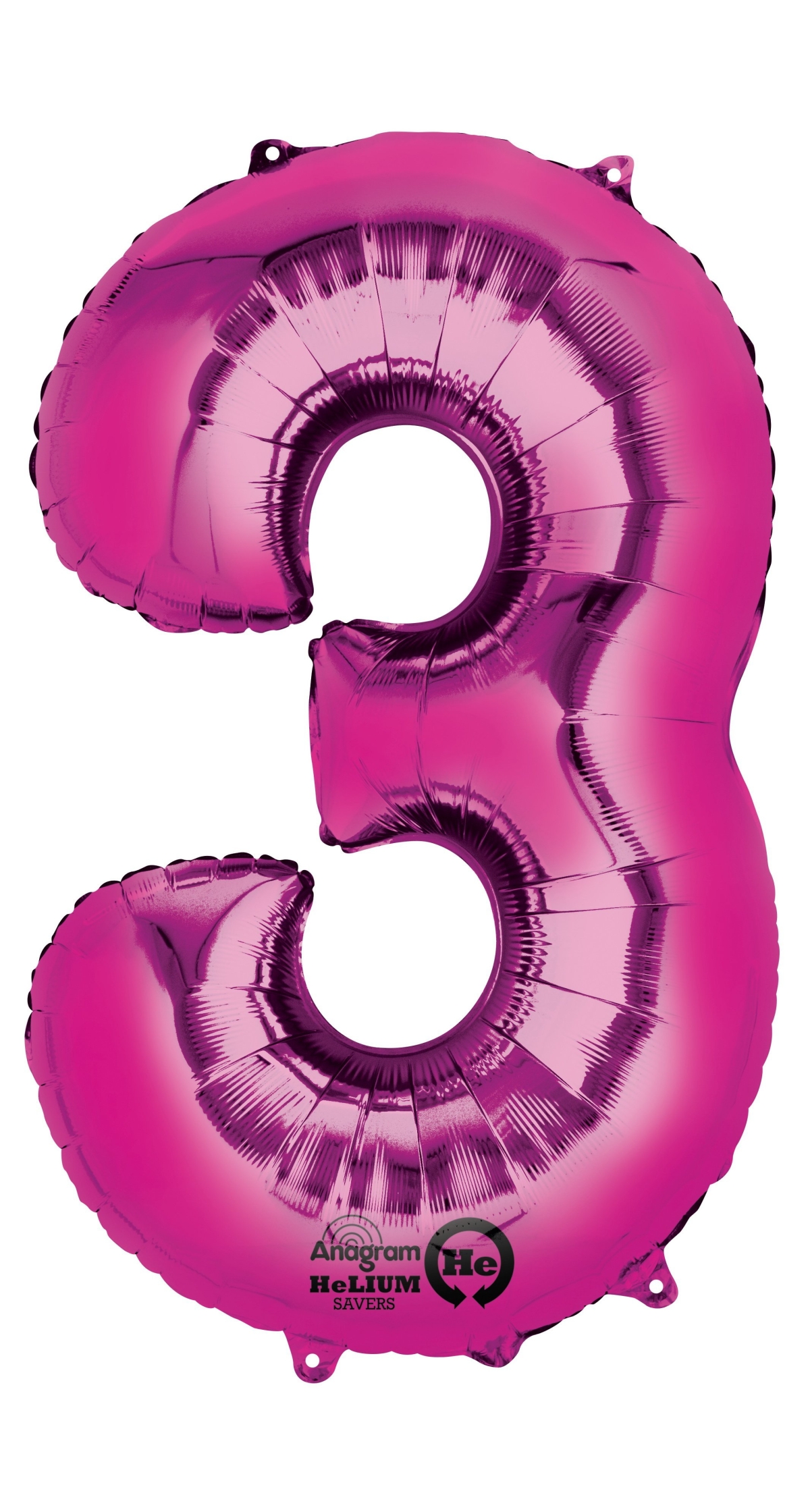 Pink Number " 3 " Foil Balloon 34''
