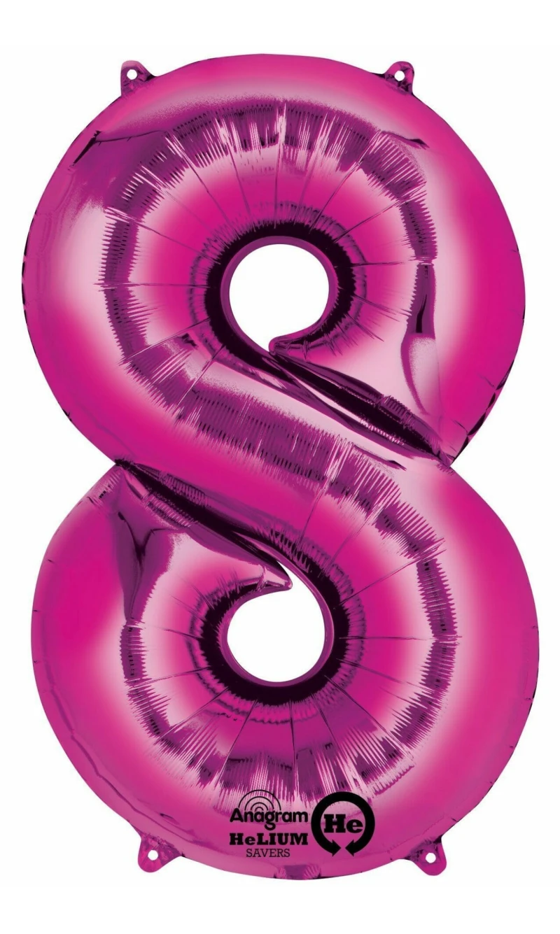 Pink Number " 8 " Foil Balloon 34''