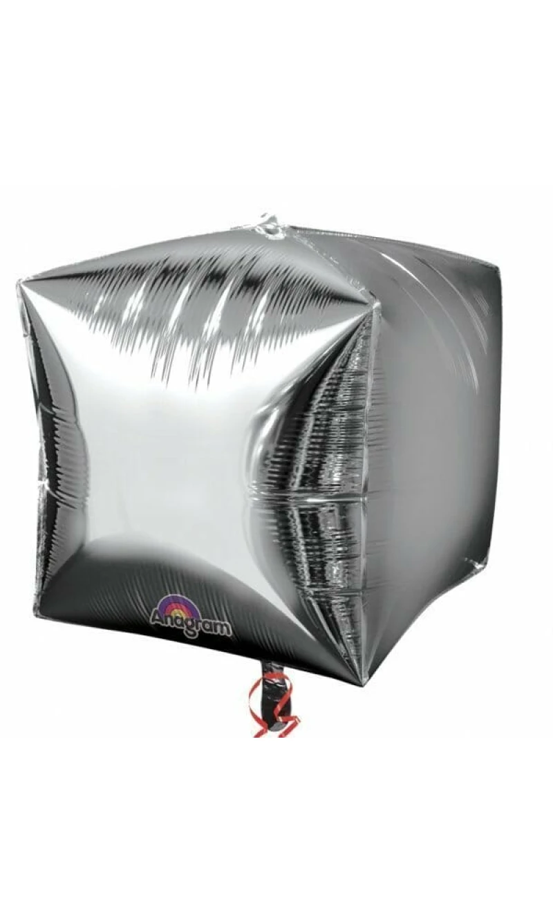 Silver Cubez Foil Balloons 15" (38cm)