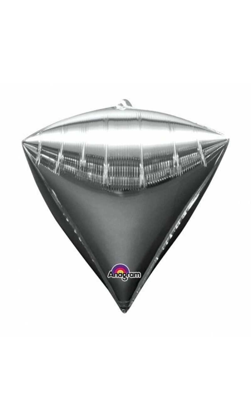 Silver Diamondz Foil Balloon 15" x 17" (38cm x 43cm)