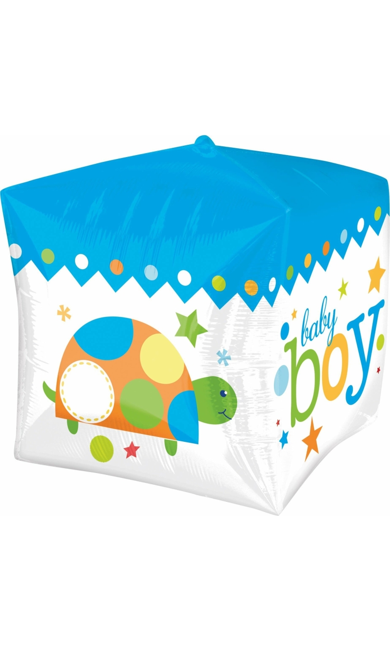 Blue Baby Boy Cubez Foil Balloon 15" x 16" (38cm x 40cm)