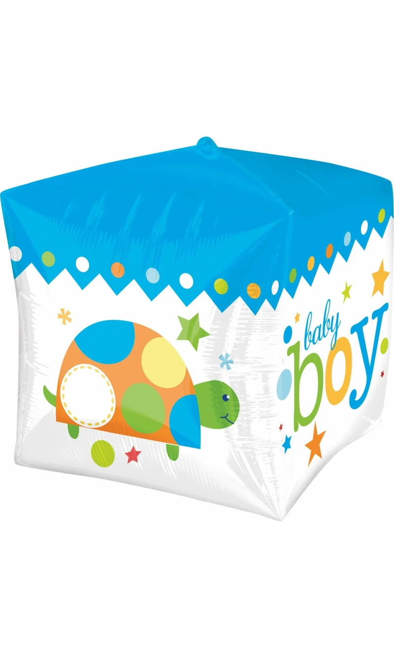 Blue Baby Boy Cubez Foil Balloon 15" x 16" (38cm x 40cm)