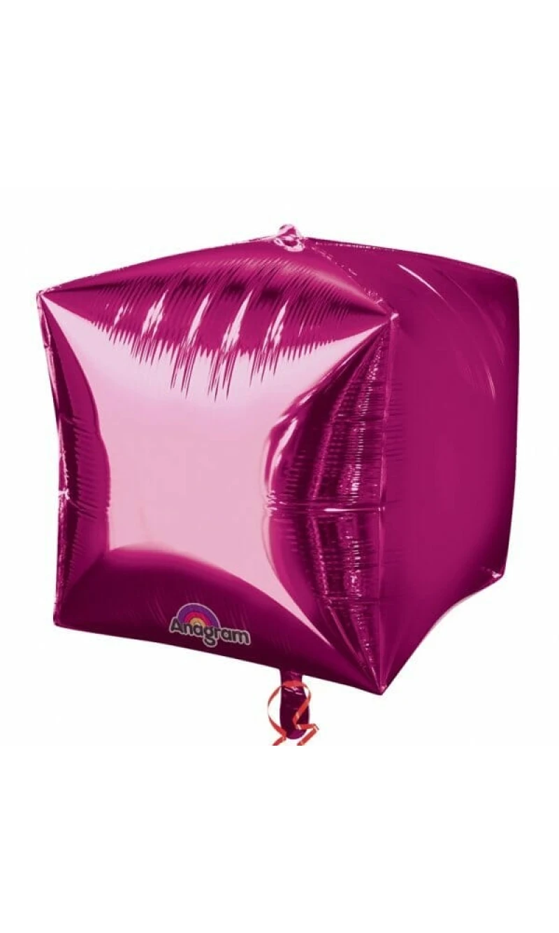 Bright Pink Cubez Foil Balloons 15" (38cm)