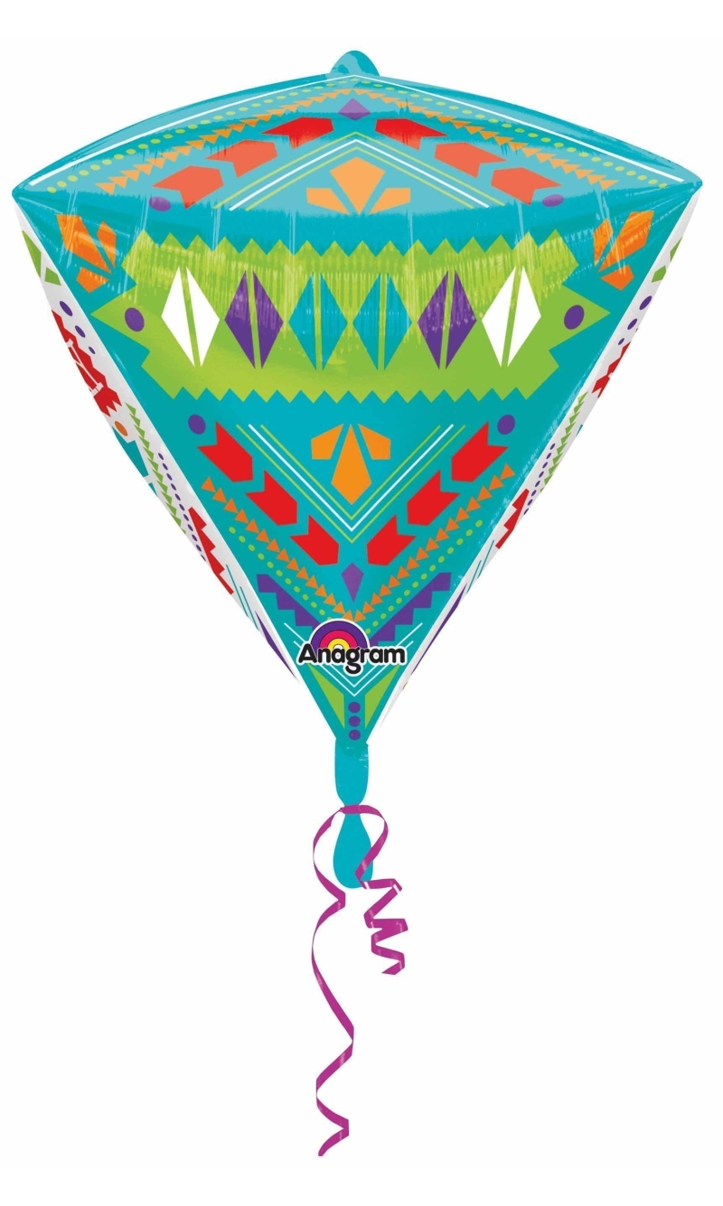 Happy Birthday Scandi Diamondz Foil Balloon 15" x 18" (38cm x 45cm)