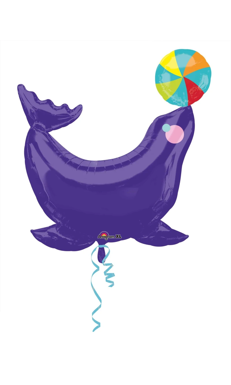 Circus Seal Super Shape Foil Balloon 28'' x 32'' (71cm x 81cm)