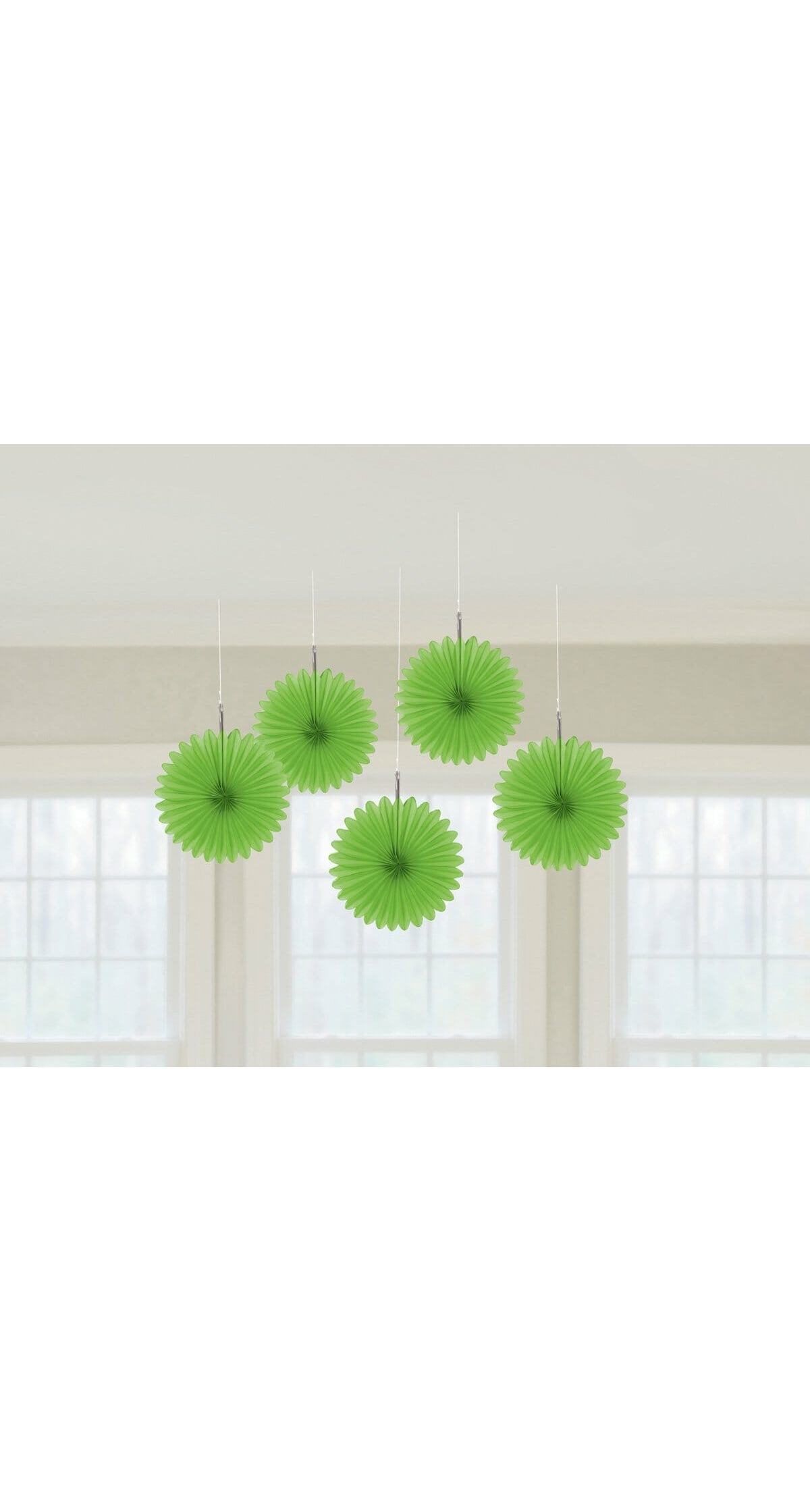Green Paper Mini Fan Decorations 15.2cm - 5pk