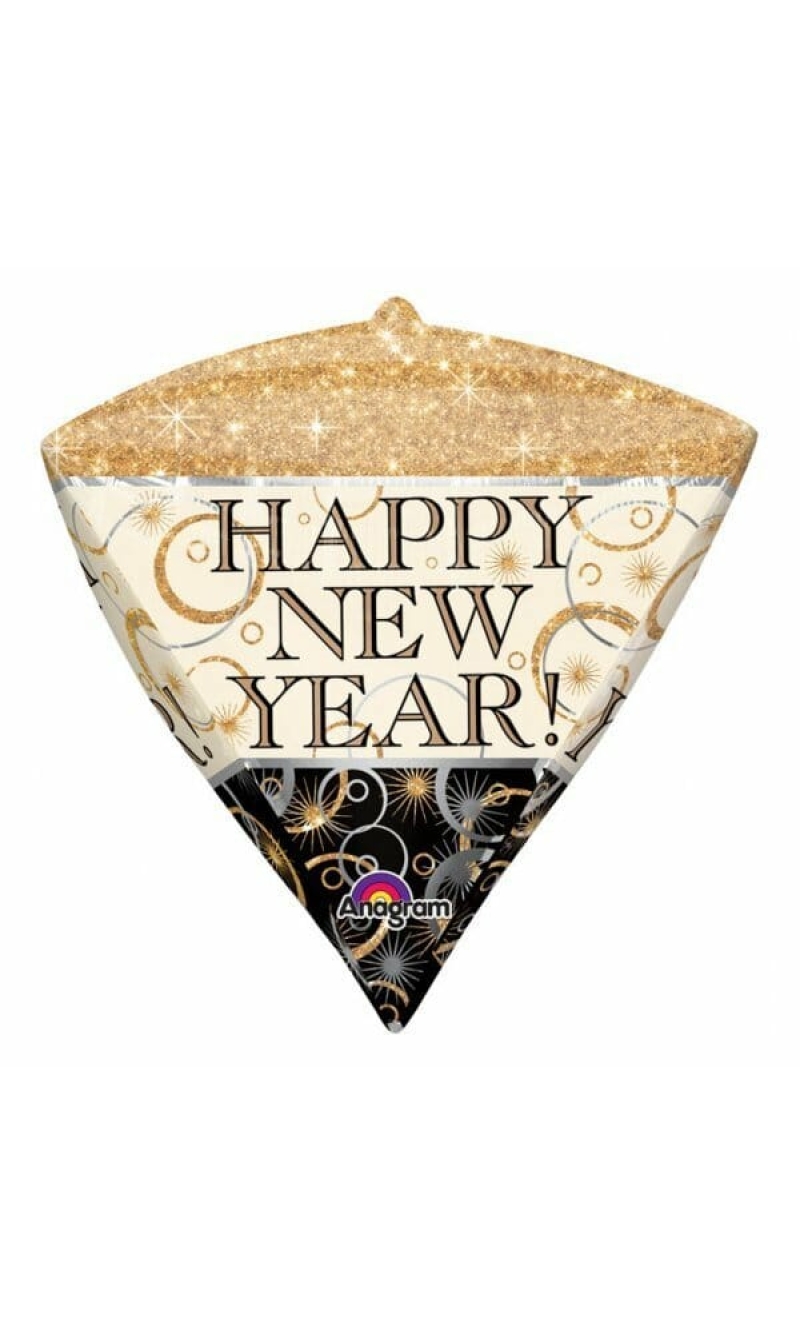 Happy New Year Diamondz Foil Balloon 15" x 17" (38cm x 43cm)