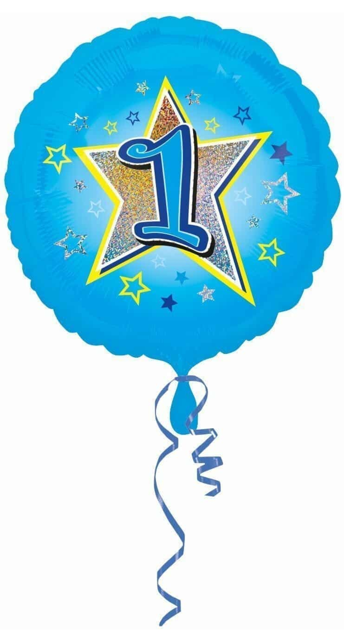 Blue Stars No. 1 Holographic (18'' Foil Balloon)
