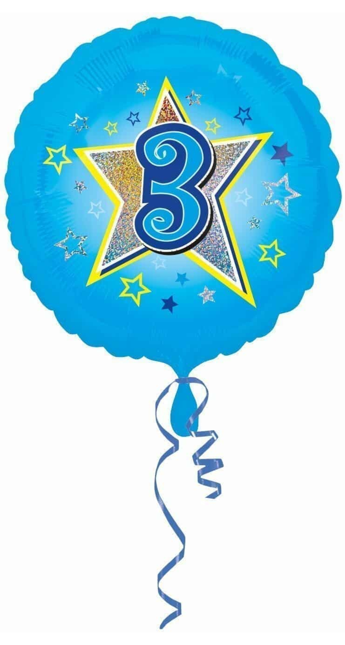 Blue Stars No. 3 Holographic (18'' Foil Balloon)
