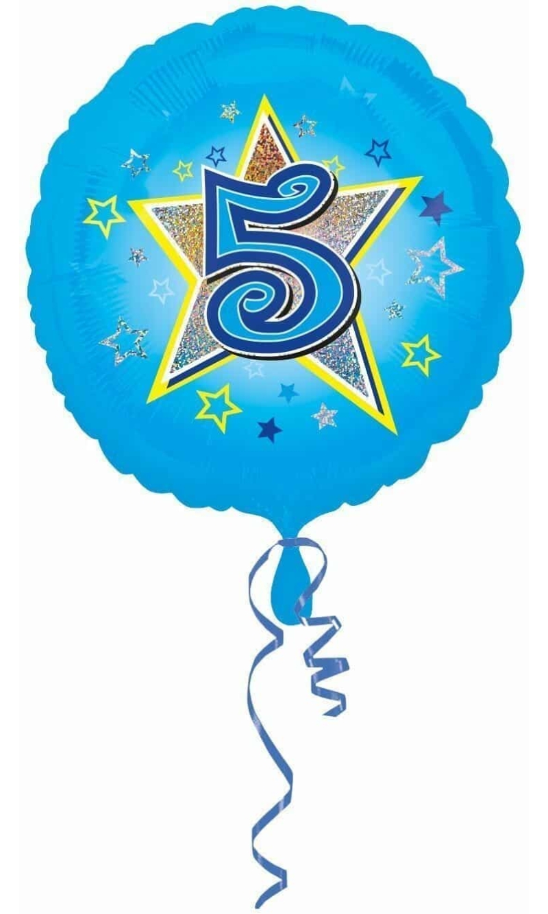 Blue Stars No. 5 Holographic (18'' Foil Balloon)