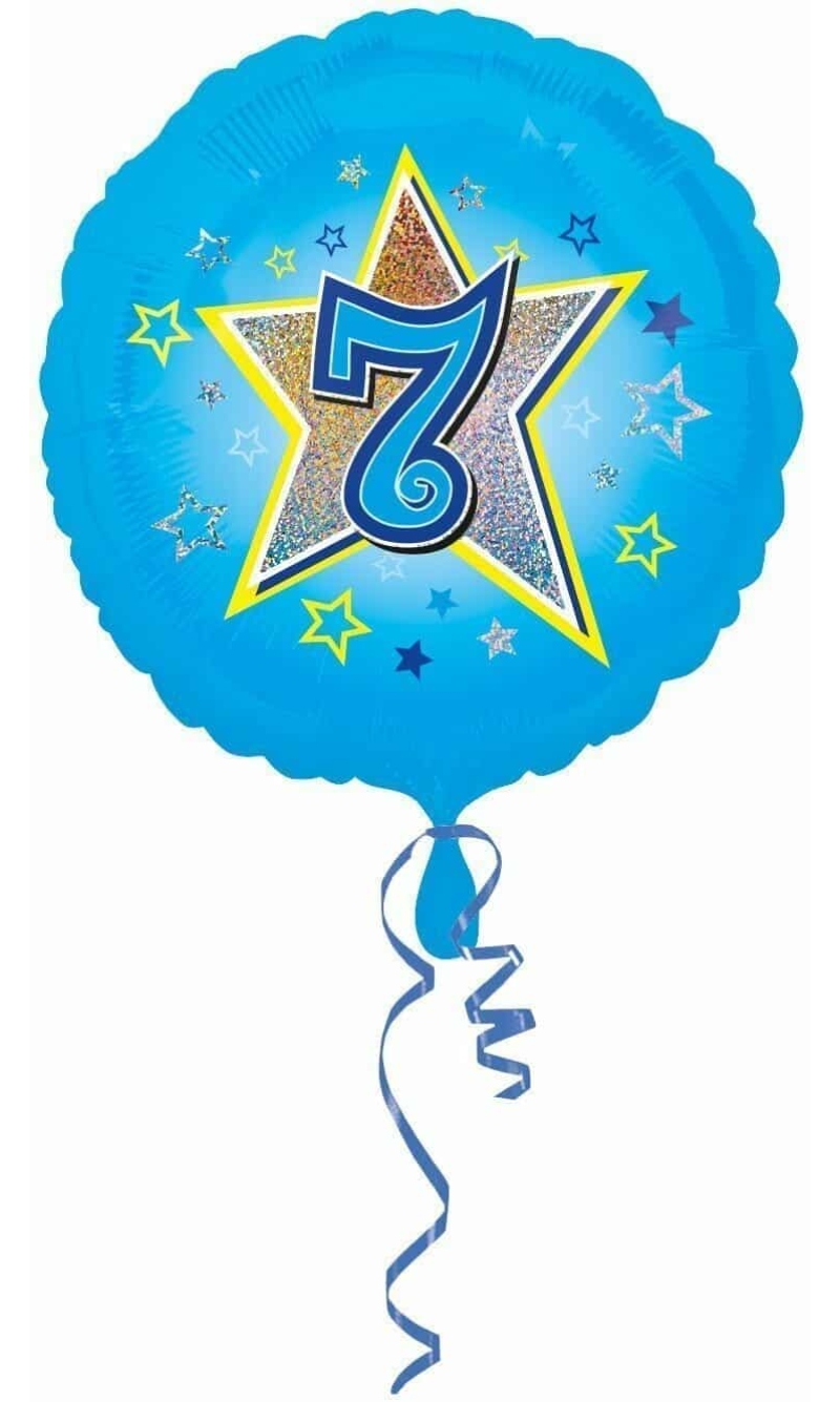 Blue Stars No. 7 Holographic (18'' Foil Balloon)