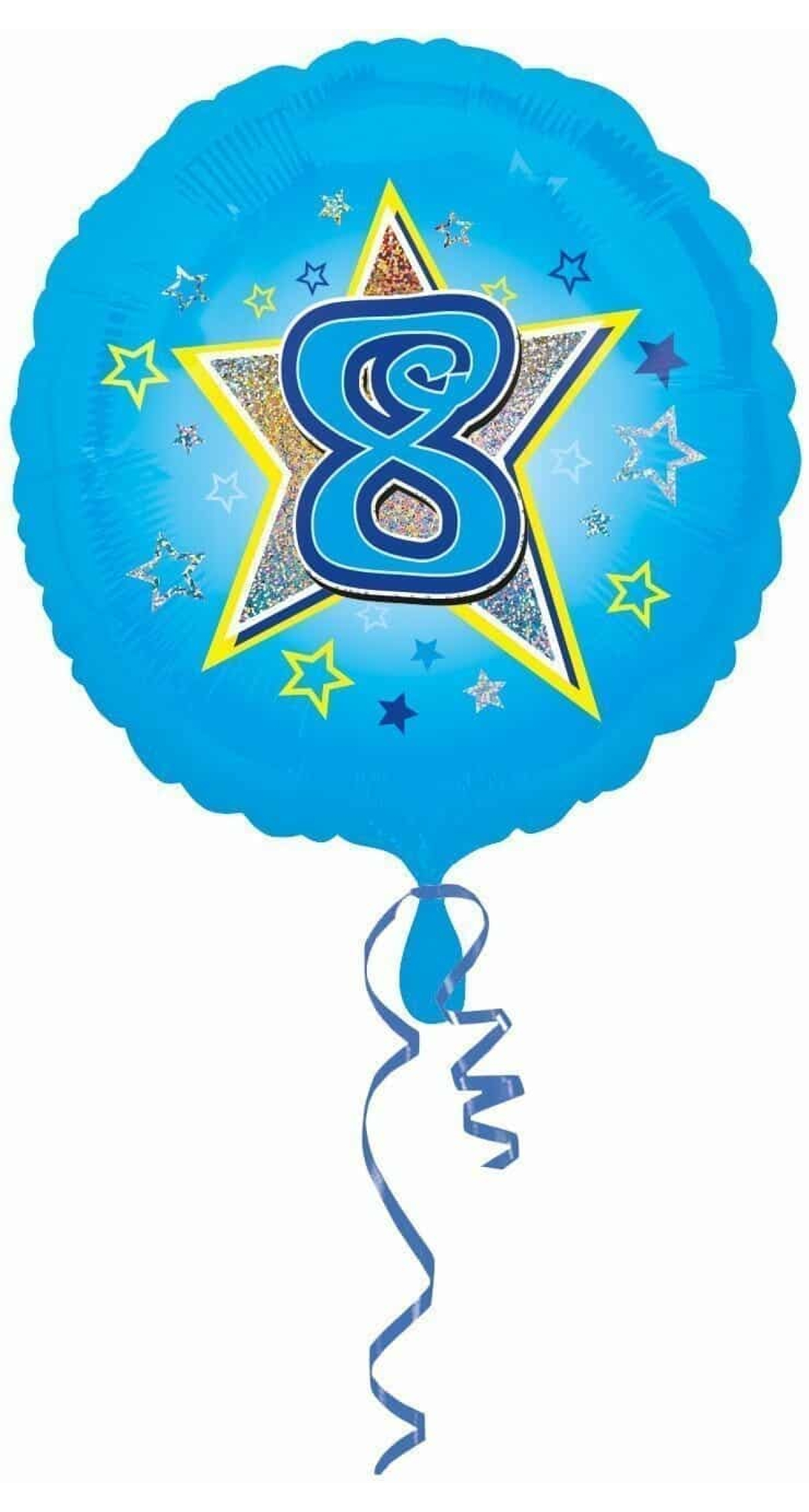 Blue Stars No. 8 Holographic (18'' Foil Balloon)