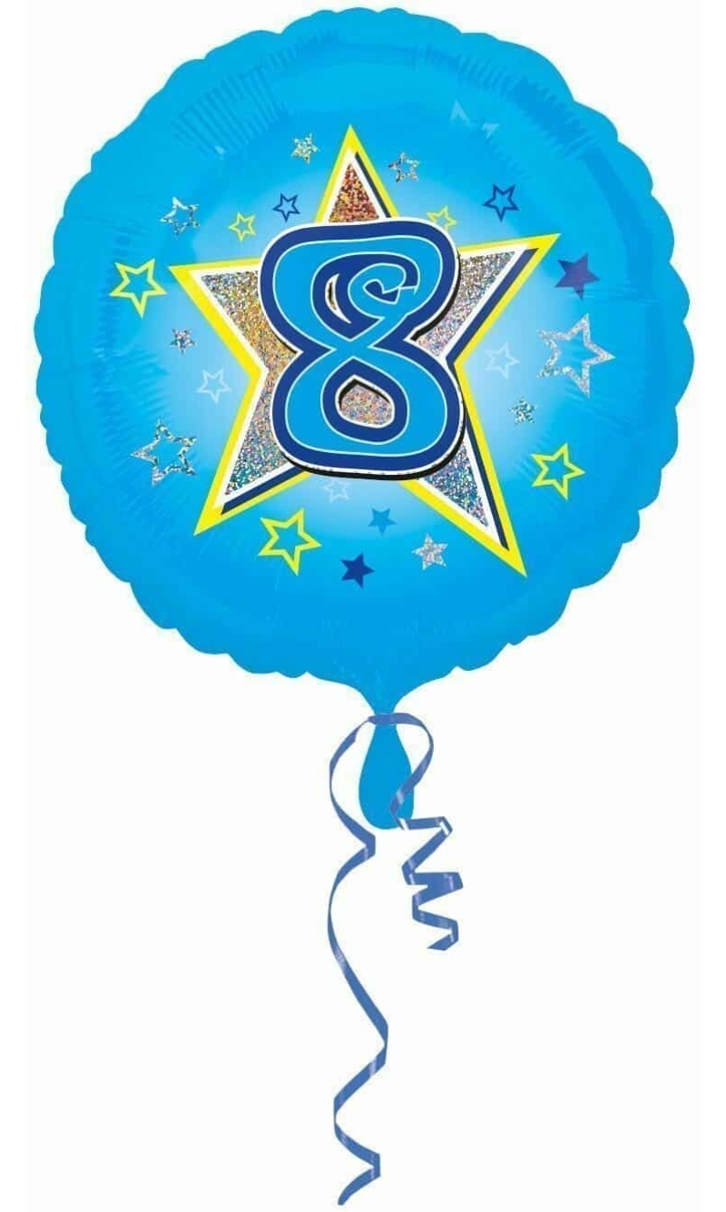 Blue Stars No. 8 Holographic (18'' Foil Balloon)