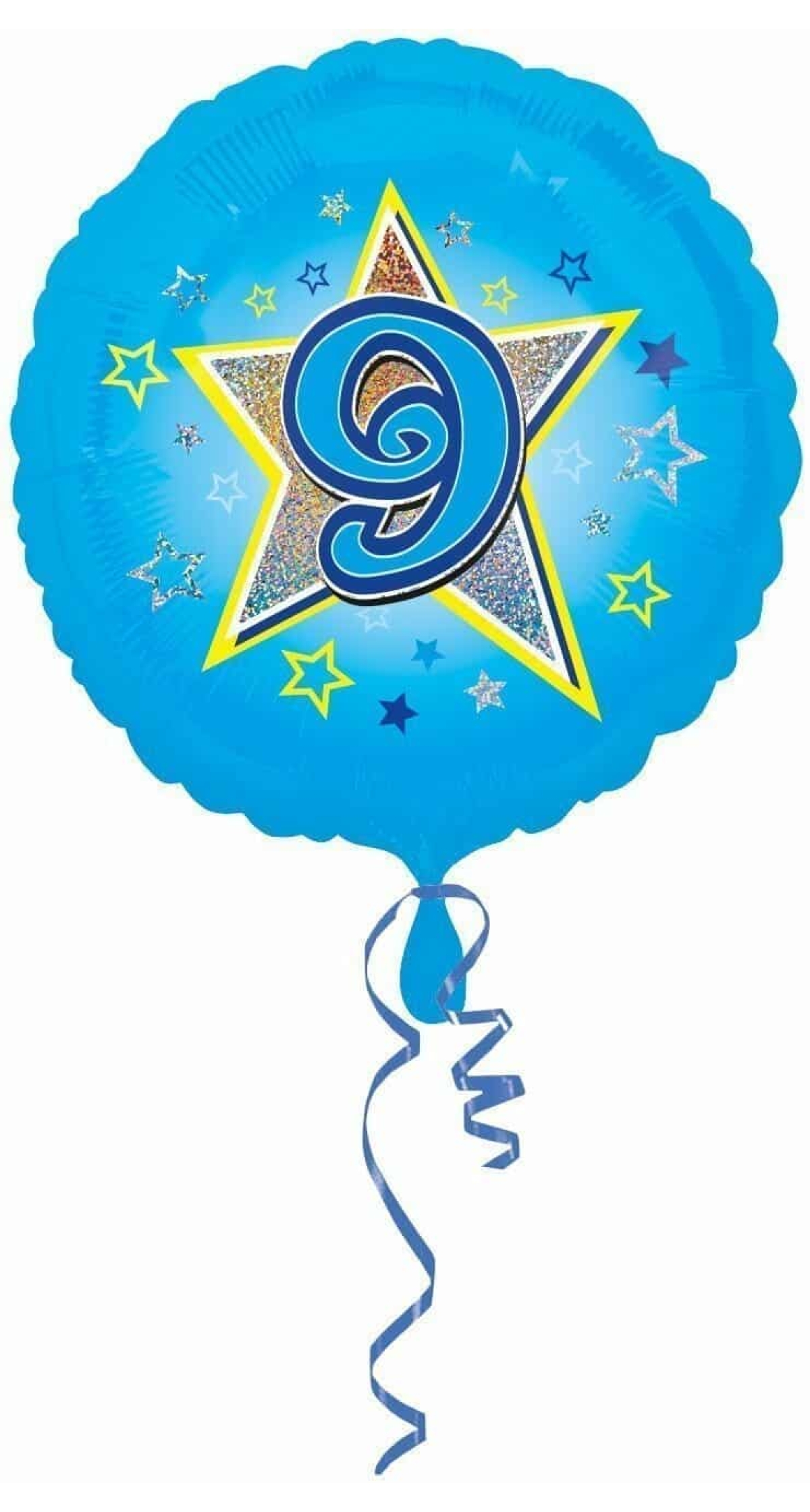 Blue Stars No. 9 Holographic (18'' Foil Balloon)