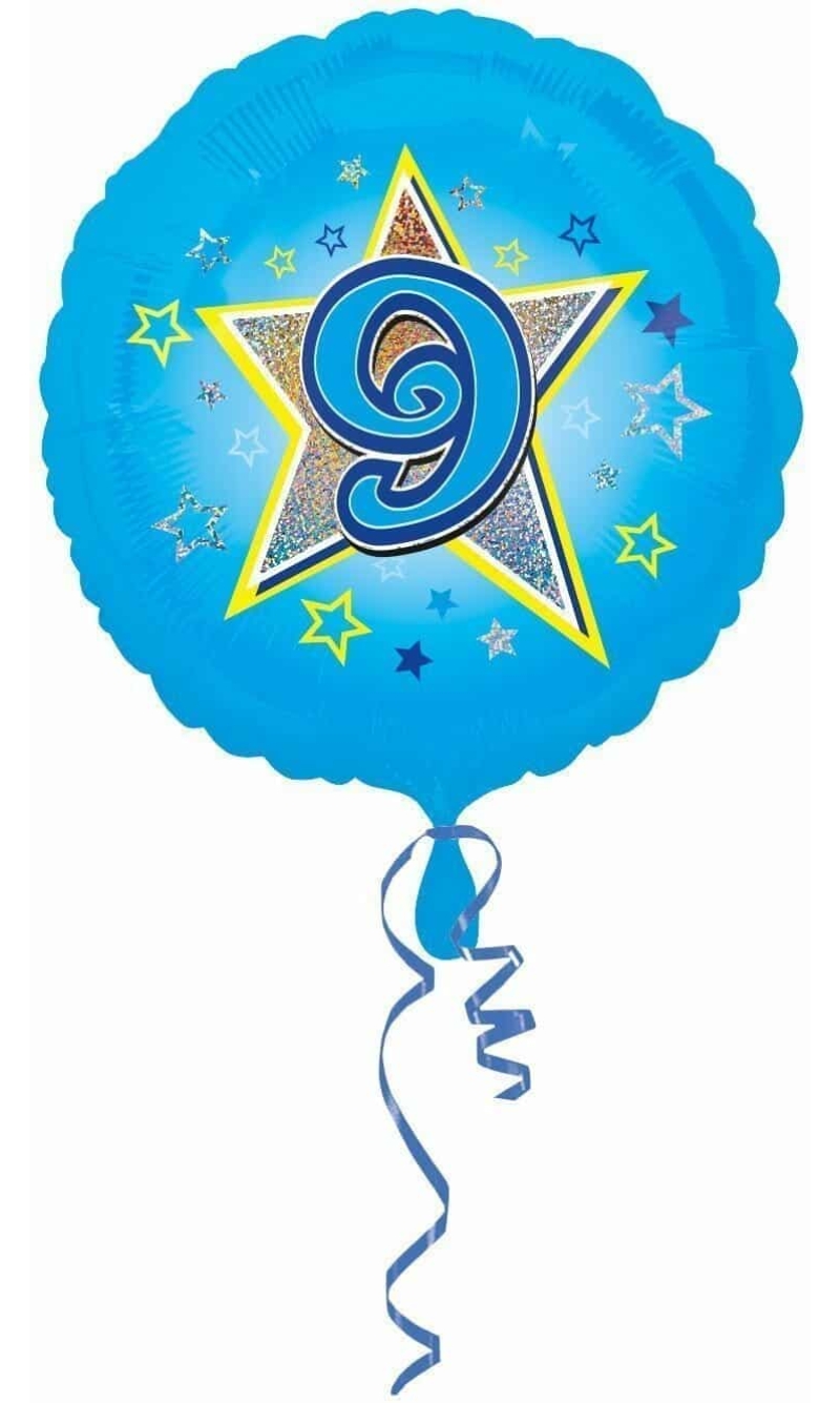 Blue Stars No. 9 Holographic (18'' Foil Balloon)