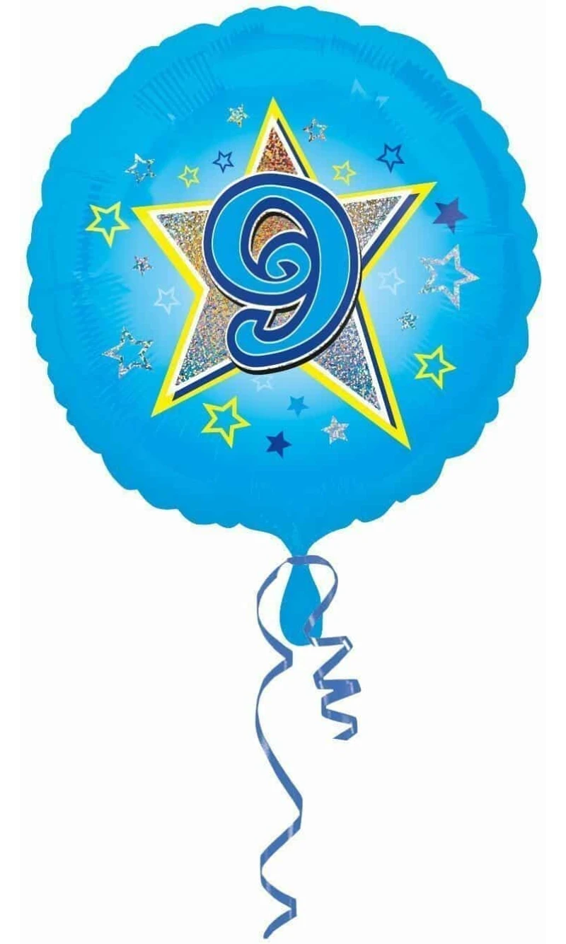 Blue Stars No. 9 Holographic (18'' Foil Balloon)