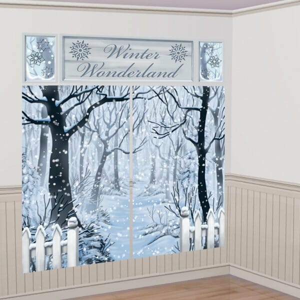 Christmas Scene Setter Wall Decorating Kit Winter Wonder - 5 Piece Set