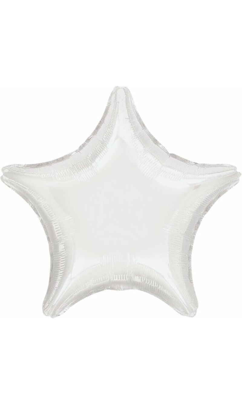 White Star Foil Balloon 19"