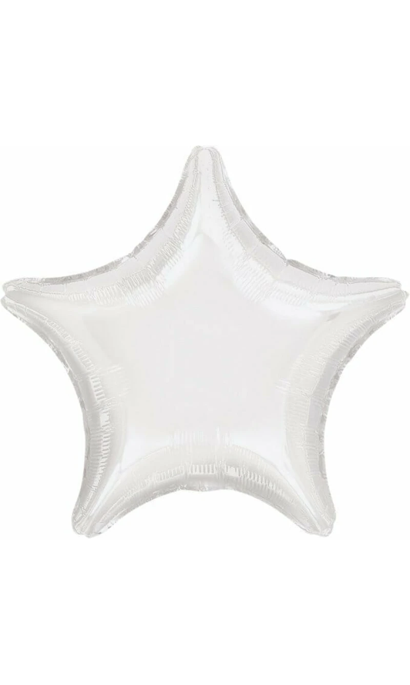White Star Foil Balloon 19"