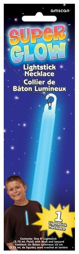 Super Glow Stick Blue Lightstick Necklaces with 81cm Lanyard