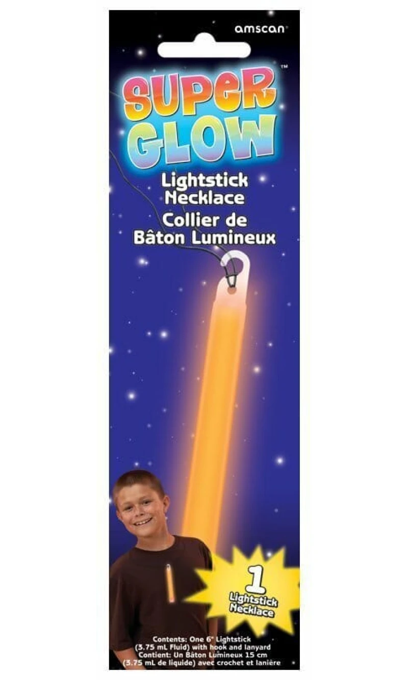 Super Glow Stick Orange Lightstick Necklaces with 81cm Lanyards