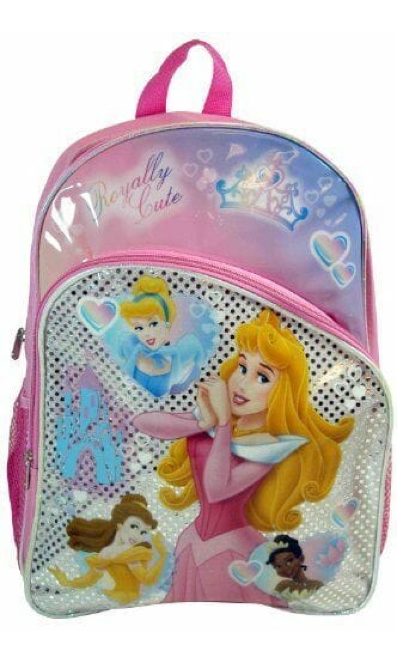 Princess Assorted Pink "Royally Cute" School Backpack - 39x29cm