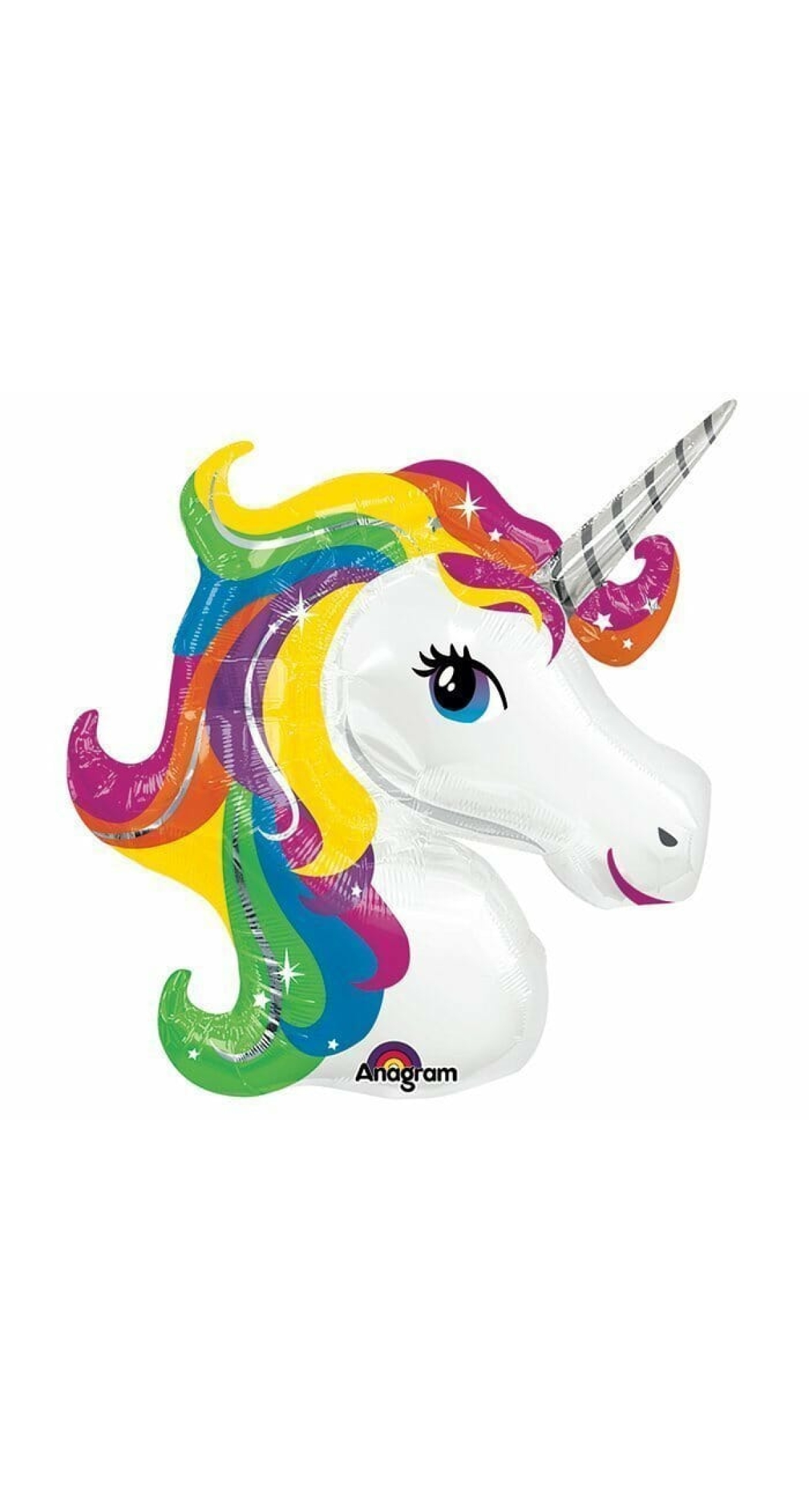 Unicorn Shaped Foil Balloon 33'' x 29'' (83cm x 73cm)