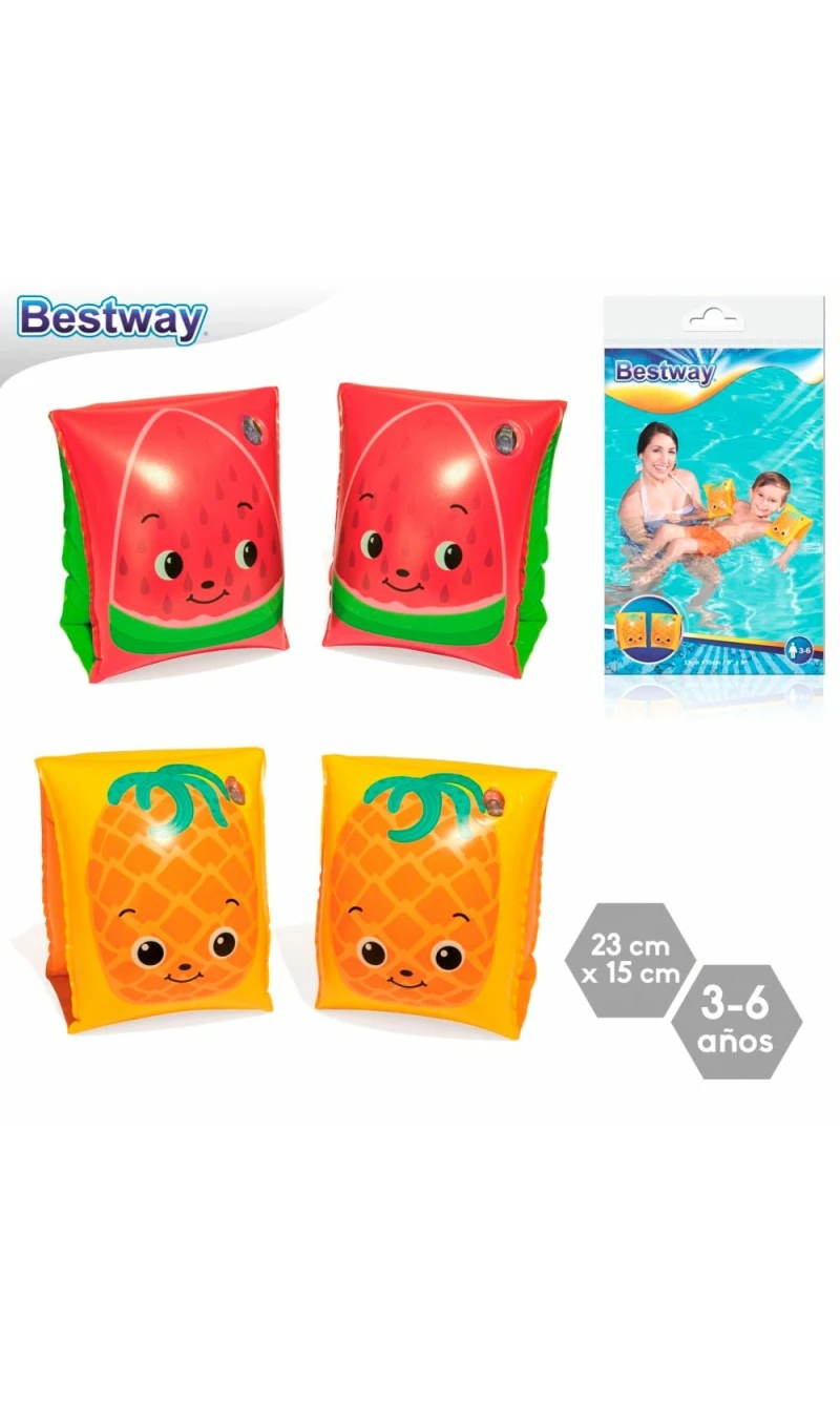 Bestway Assorted Fruit Design Inflatable Armband 23x15cm for Age 3-6 Years (Online Only)