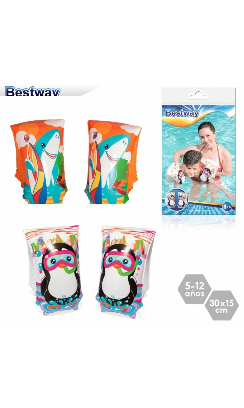 Bestway Inflatable Aquatic Life Armbands 30x15cm for Age 5-12 Years (Online Only)