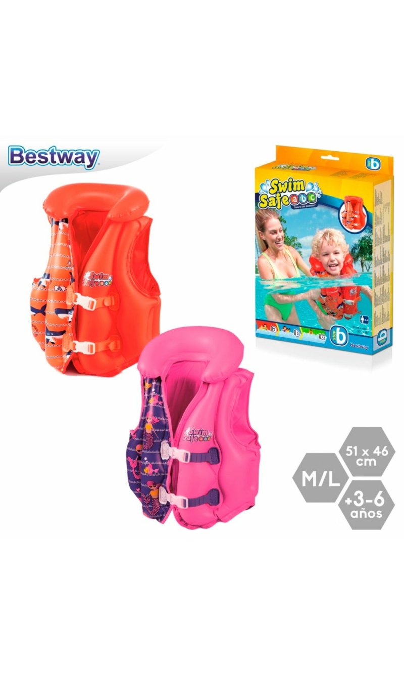 Bestway Pool & Beach Swimming Float Vest 51x46 cm (Online Only)