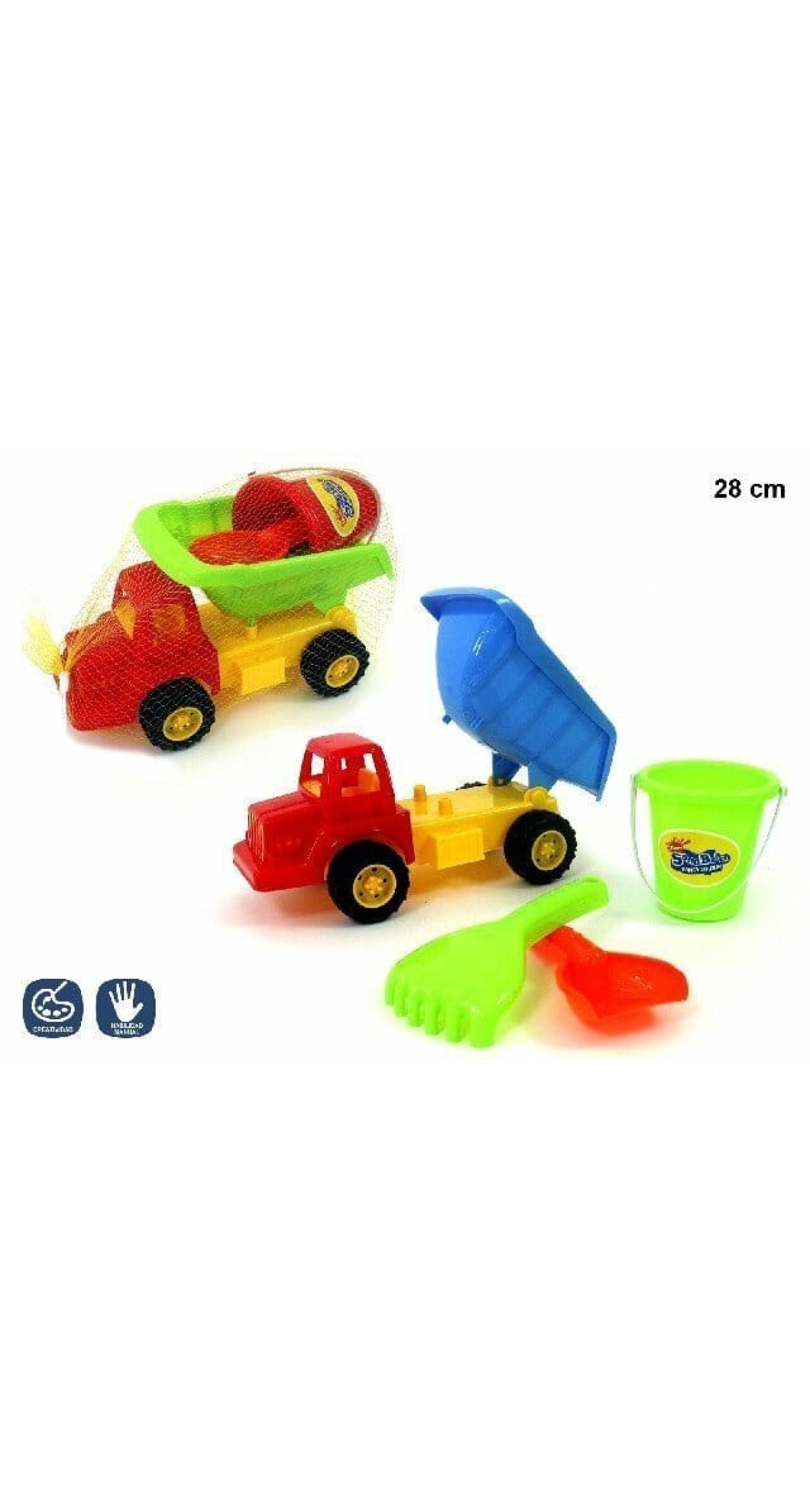 Truck, Bucket Shovel & Rake Beach 28cm (Online Only)