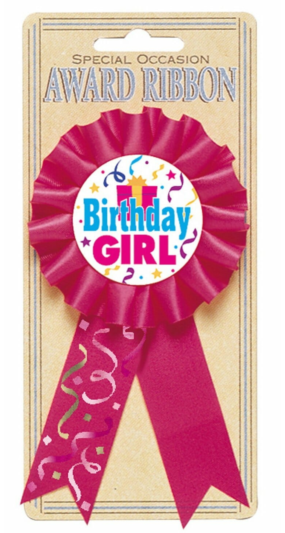 Award Ribbon Birthday Girl - 8.1cm x 15.2cm