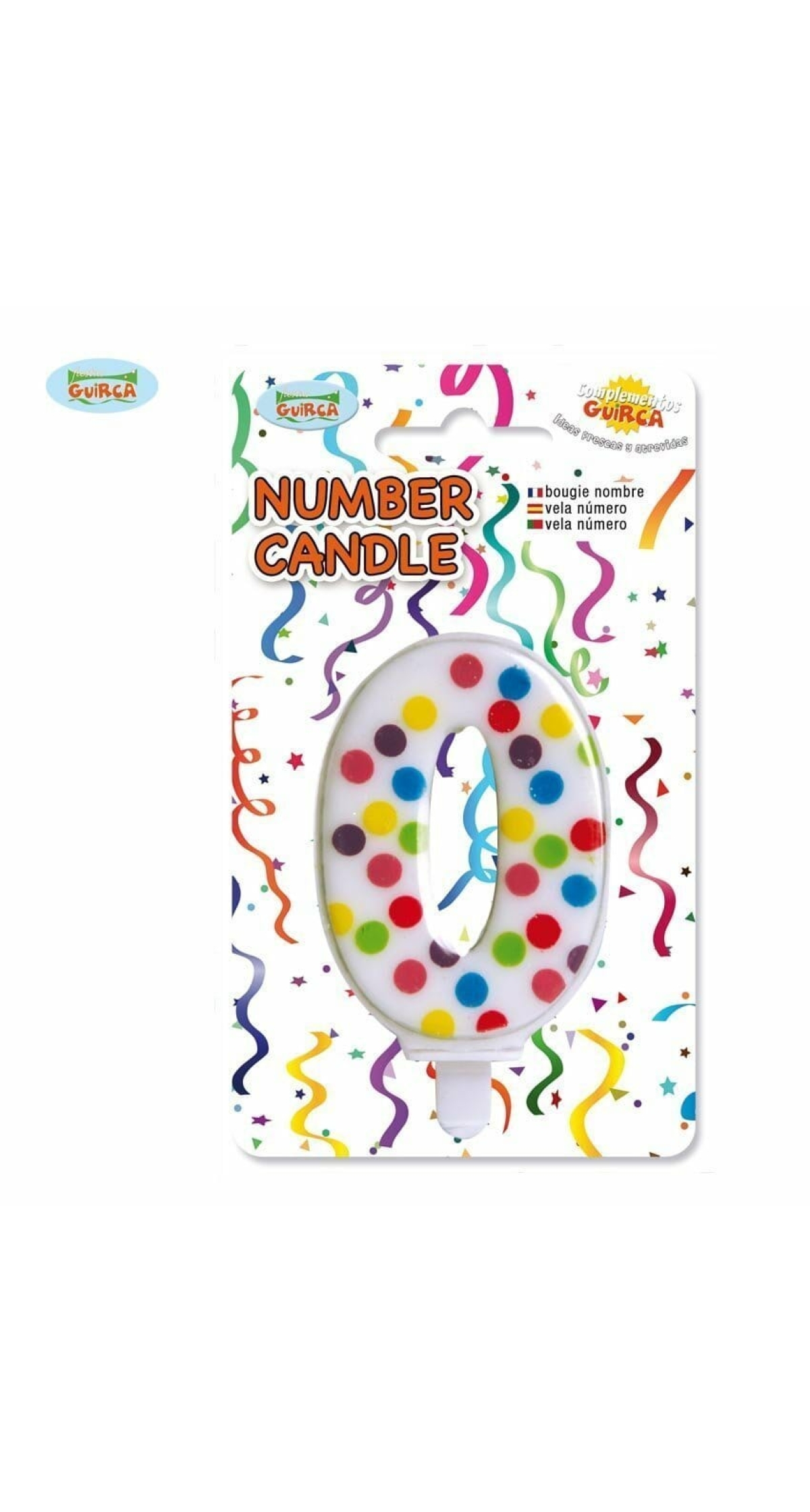Confetti Candle No. 0 (6.5cm) - 1pk