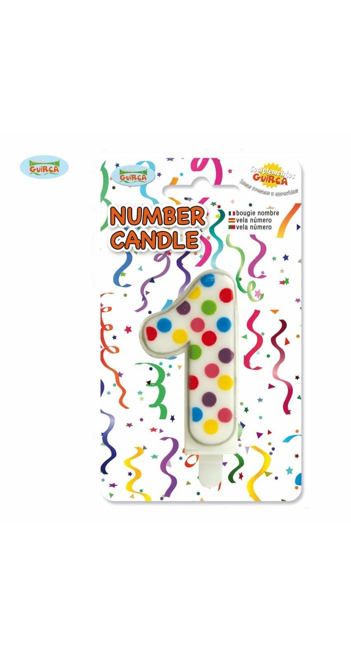 Confetti Candle No. 1 (6.5cm) - 1pk