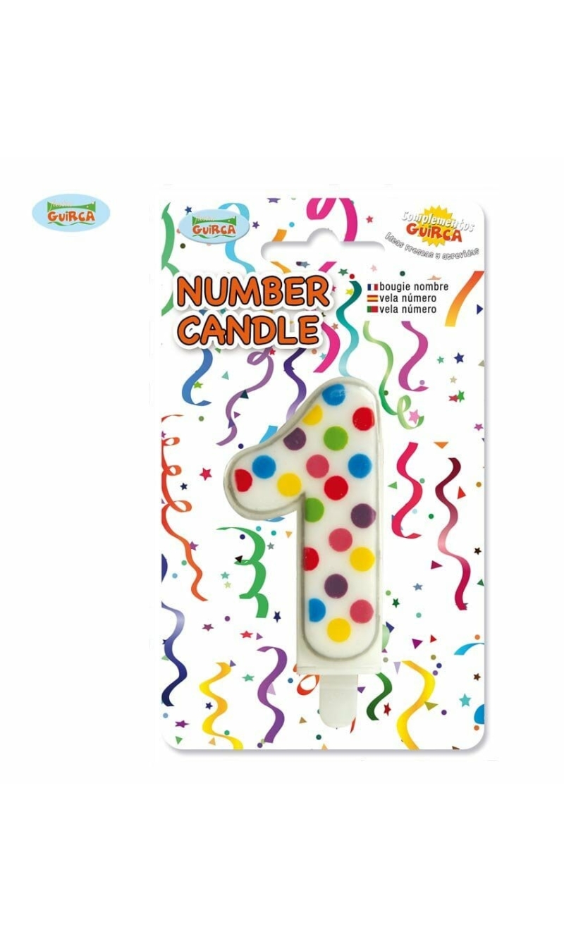 Confetti Candle No. 1 (6.5cm) - 1pk