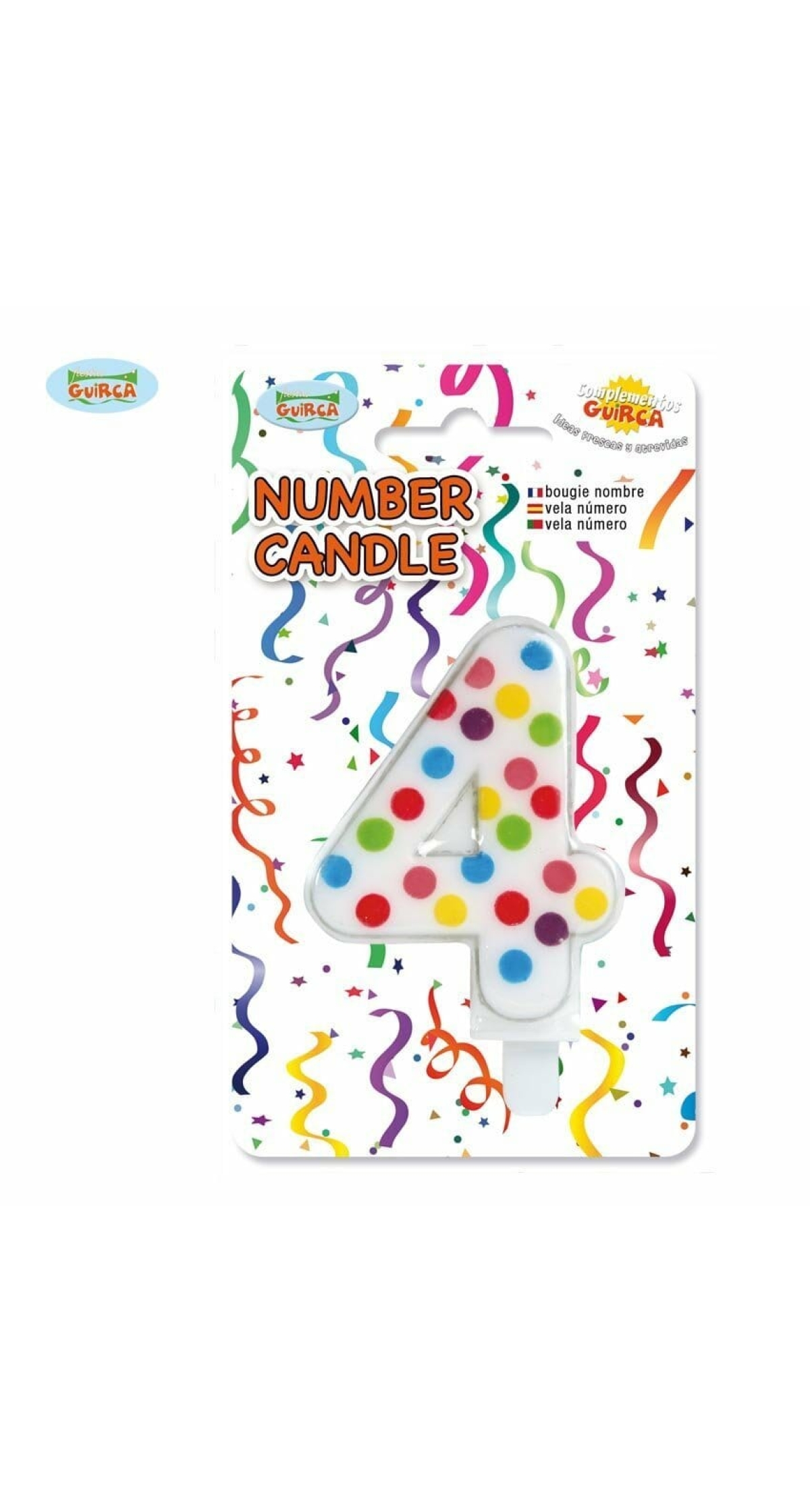 Confetti Candle No. 4 (6.5cm) - 1pk